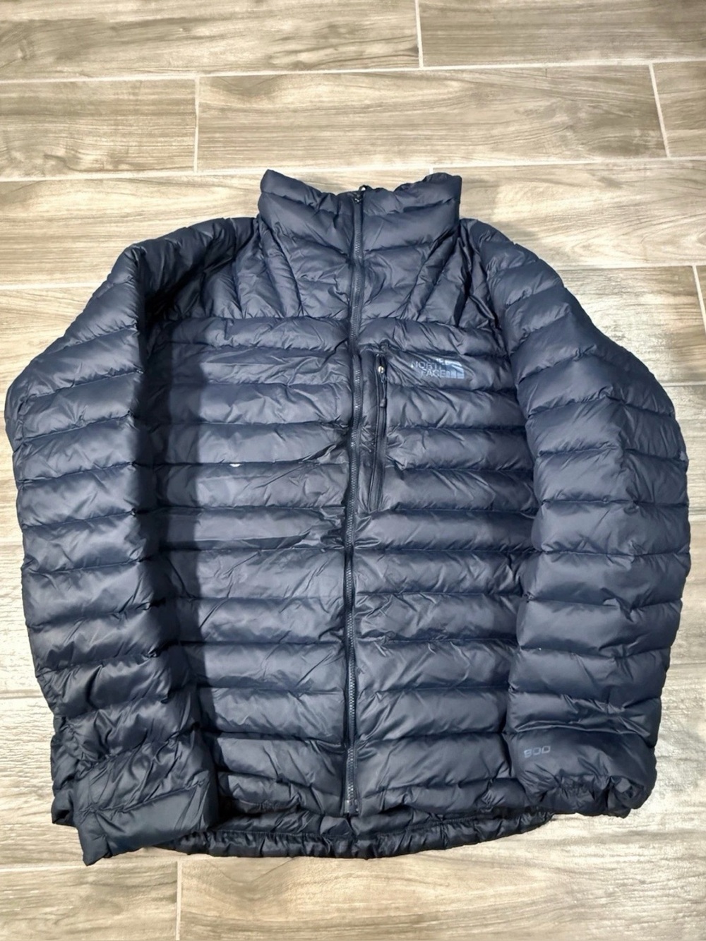 The North Face 800 Down Puffer Jacket Mens L Navy Blue Full Zip Lightweight